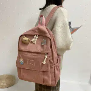 Alternative view of Corduroy Aesthetic Multi-Badge Backpack FN223