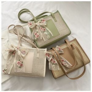 Bohemian Woven Texture Tote Floral Bag FN259