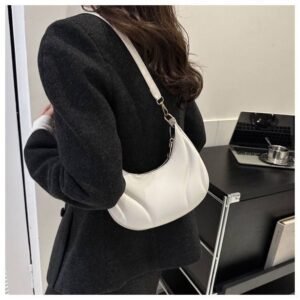 Alternative view of Crescent Moon Ruched Hobo Bag FN264