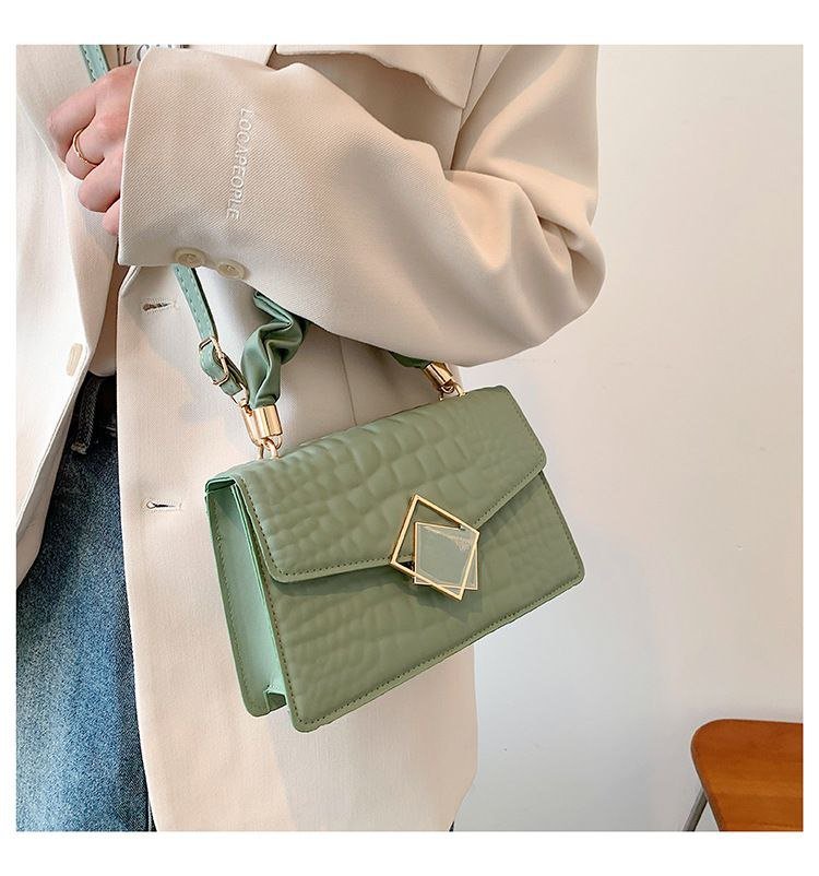 Crocodile Pattern Flap Ruched Handle Bag FN290 - Image 4