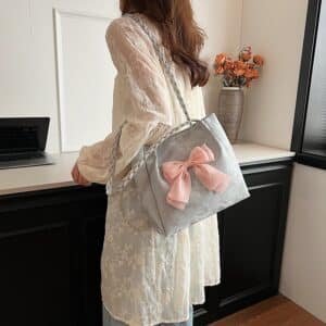 Alternative view of Feminine Bow-Accent Tote Bag FN312