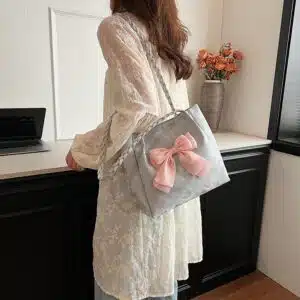 Alternative view of Feminine Bow-Accent Tote Bag FN312