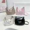 Stylish Bow-Accent Crescent Shoulder Bag FN333