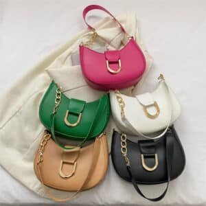 Trendy Half-Moon Shoulder Bag with Horseshoe Buckle FN303