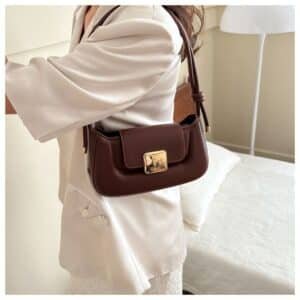 Alternative view of Minimalist Square-Buckle Baguette Bag FN315
