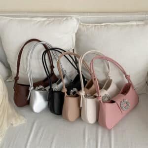 Glamorous Baguette Bag with Jeweled Buckle FN308