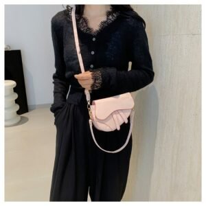Alternative view of Asymmetric Saddle Bag with Tassel Accents FN391