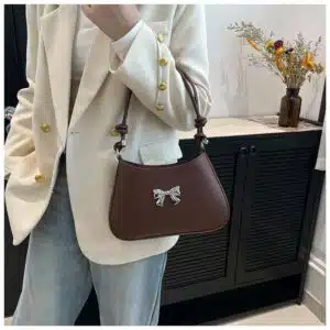 Alternative view of Small Metallic Bow Shoulder Bag FN396