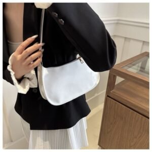 Alternative view of Glossy Minimalist Crescent Bag FN433