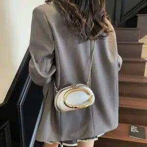 Alternative view of Minimalist Oval Accent Crossbody Bag FN434