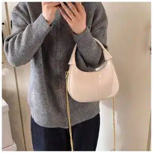 Alternative view of Glossy Crescent Shoulder Bag FN436