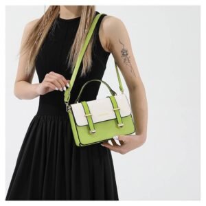 Alternative view of Sophisticated Buckle-Accent Top Handle Bag FN350