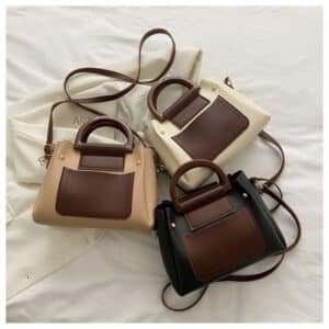 Elegant Two-Tone Top Handle Bag FN339
