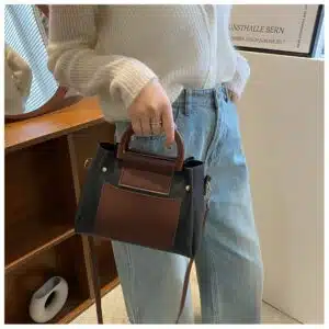 Alternative view of Elegant Two-Tone Top Handle Bag FN339