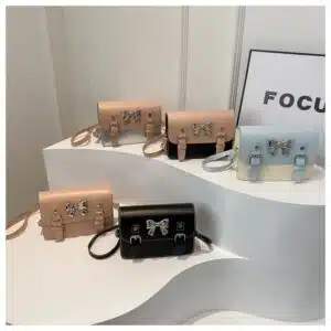 Vintage Bow-Accent Satchel Bag FN340