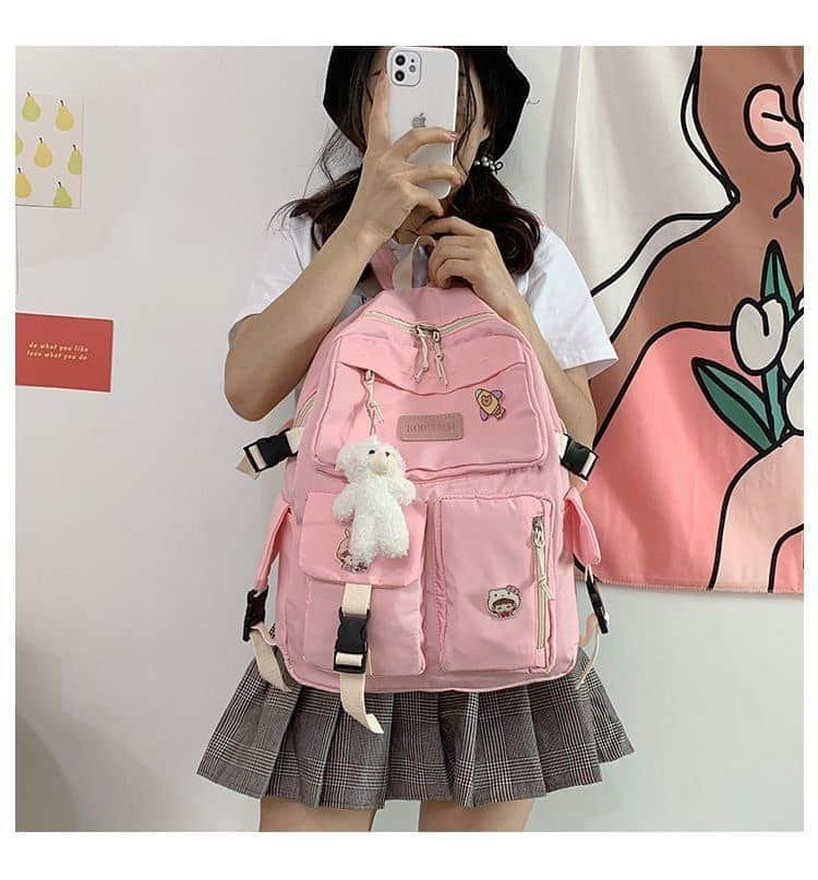 Multi-Pocket Harajuku Style Backpack FN351 - Image 2