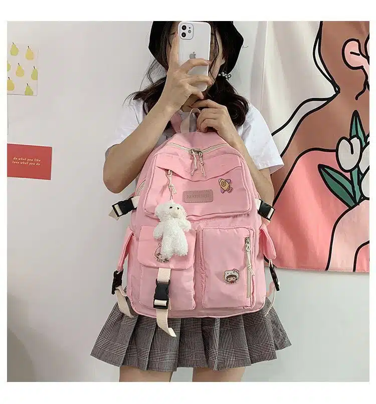 Multi-Pocket Harajuku Style Backpack FN351 - Image 2