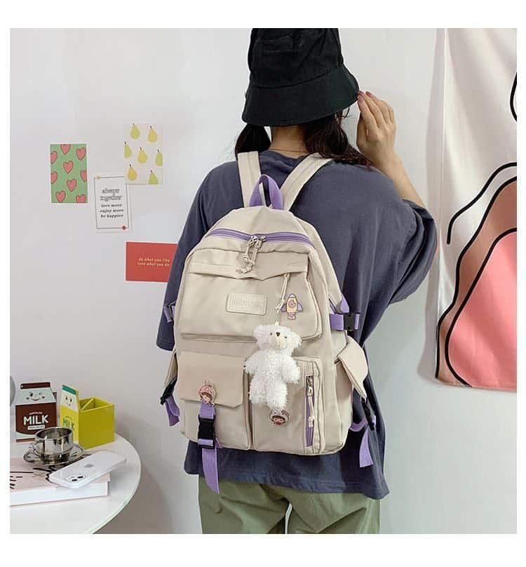 Multi-Pocket Harajuku Style Backpack FN351 - Image 4