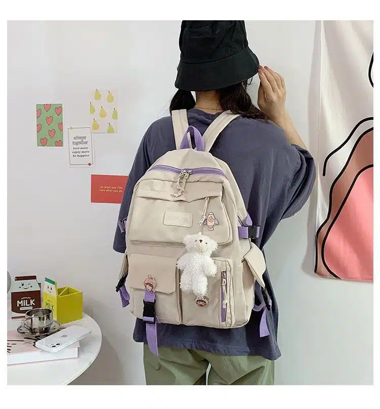 Multi-Pocket Harajuku Style Backpack FN351 - Image 4