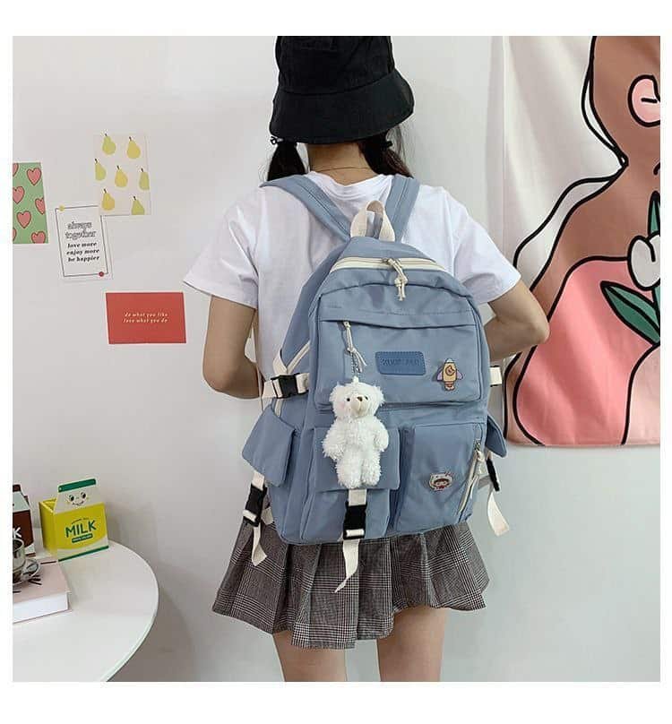 Multi-Pocket Harajuku Style Backpack FN351 - Image 3