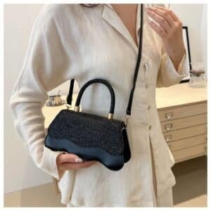 Alternative view of Shimmering Scalloped Flap Bag FN361