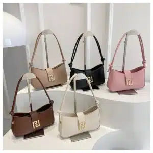 Minimalist Curved Baguette Bag with Square Clasp FN418