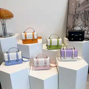 Sophisticated Buckle-Accent Top Handle Bag FN350