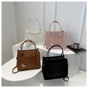 Butterfly Accent Textured Tote Bag FN373