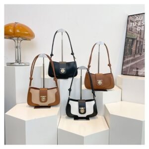 Contrast Trim Minimalist Shoulder Bag FN374