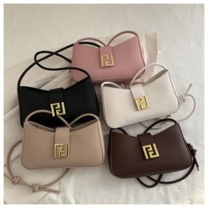 Minimalist Square-Buckle Baguette Bag FN402