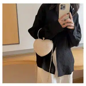 Alternative view of Shimmering Heart-Shaped Evening Clutch FN409