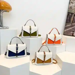 Contrast Envelope Top Handle Bag FN376