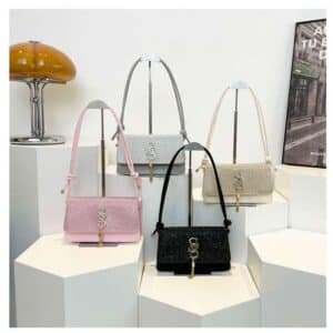 Shimmering Flap Bag with Metallic Tassel FN383