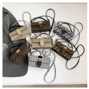 Patterned Top Handle Flap Bag FN387