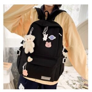Alternative view of Trendy Nylon Patch Backpack FN427