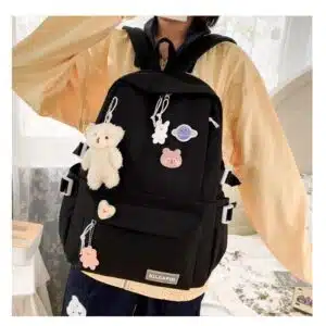 Alternative view of Trendy Nylon Patch Backpack FN427