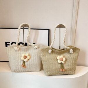 Bohemian Floral Straw Tote Bag FN423