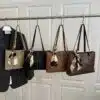 Scarf-Accent Minimalist Tote Bag FN424
