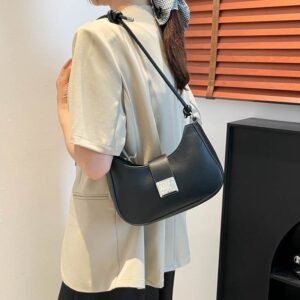 Alternative view of Sophisticated Crescent Buckle Bag FN425