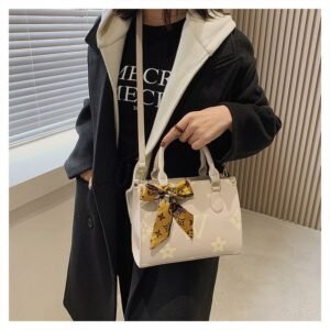 Alternative view of Monogram Top Handle Tote with Scarf Accent FN430