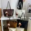 Classic Minimalist Tote with Teddy Pendant FN431