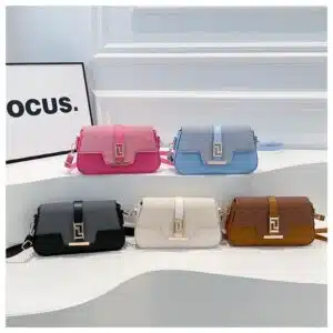 Two-Tone Textured Flap Crossbody Bag FN451